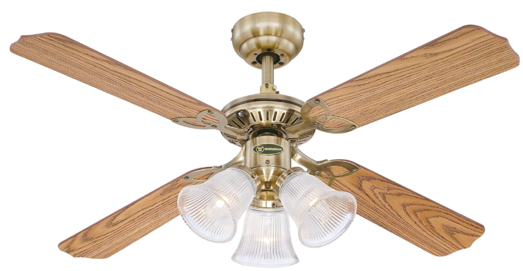 ventilador vintage y elegante de la marca Westinghouse Lighting Princess Trio